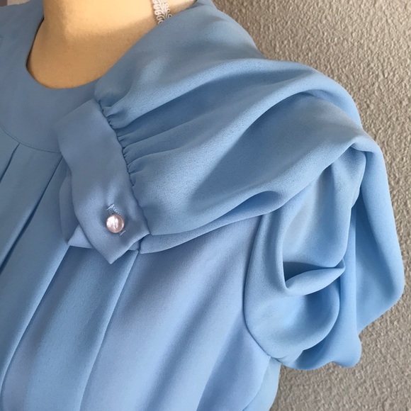 VINTAGE ILGWU BLUE WOMEN DRESS SIZE 12 - Picture 12 of 16